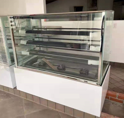 Ambient Temperature Square Glass Dry Bakery Display Case 450L