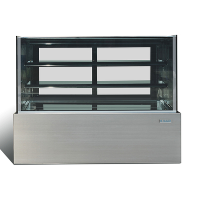 Square Glass High Quality Luxury Refrigerated Cake Display Showcase for bakery shop with CE/ETL