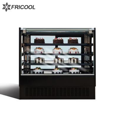 High efficient refrigerant single arc glass door desktop display cake showcase with CE/ETL