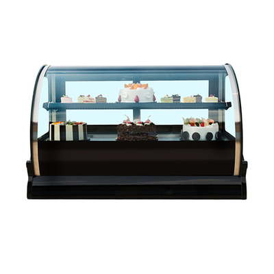R134a Dual Curved Glass Refrigerated Bakery Display Case 4.2AMPS