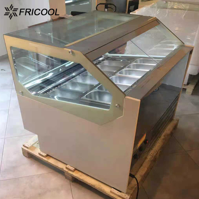 R290 Refrigerant 12*1/3 Pans Gelato Ice Cream Display Freezer CFC Free