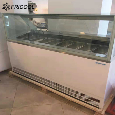 R290 Refrigerant 12*1/3 Pans Gelato Ice Cream Display Freezer CFC Free